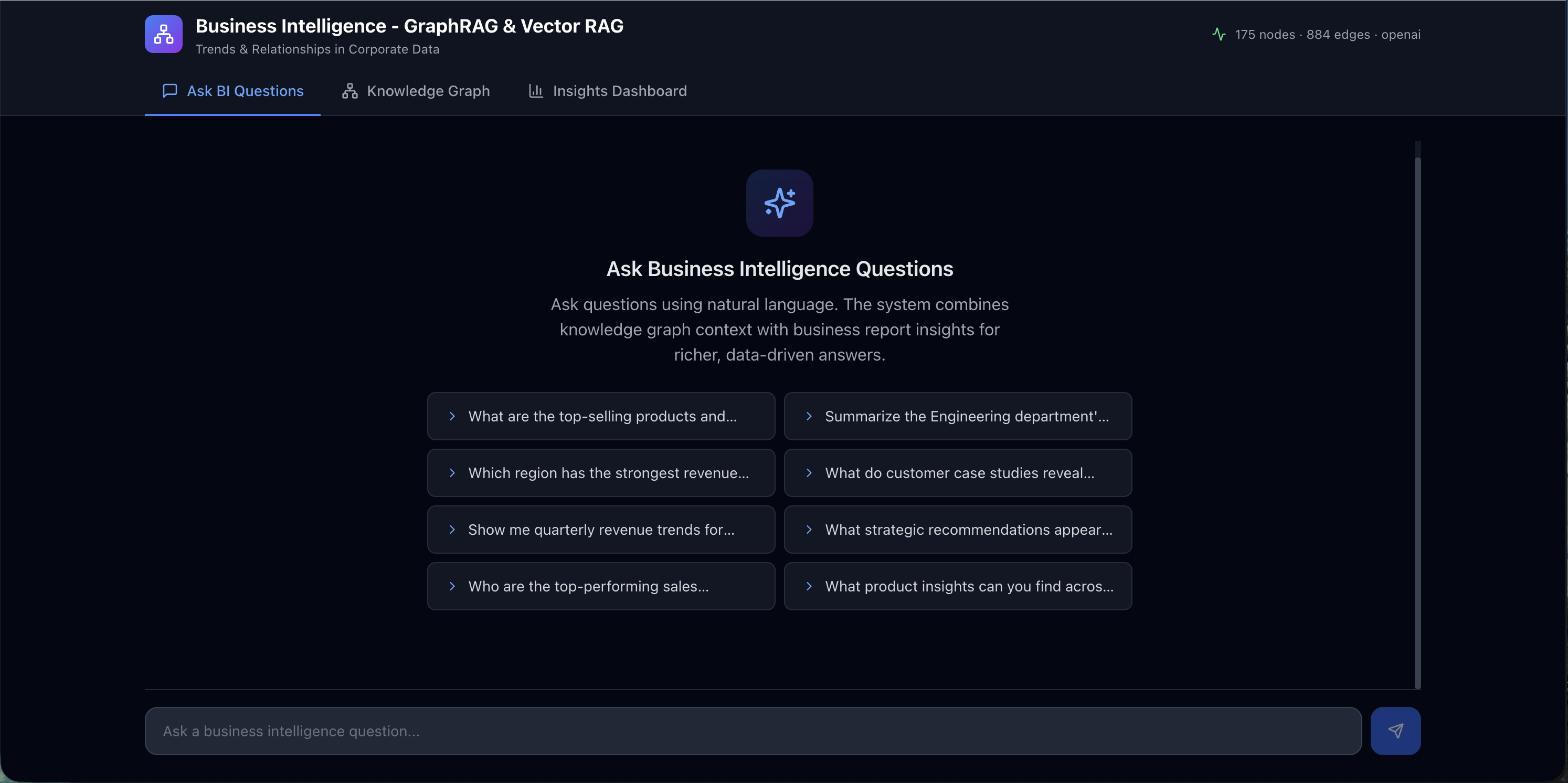 Pre-defined prompt suggestions in the ChatPanel
